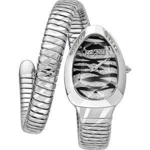 Just Cavalli Glam Evo 8 Black Dial Silver Steel Strap Watch for Women - JC1L225M0025 Authentic Buy Shop Now