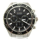 Guess Chaser Chronograph Black Dial Silver Steel Strap Watch for Men - W0170G1 Authentic Buy Shop Now