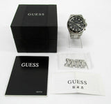 Guess Chaser Chronograph Black Dial Silver Steel Strap Watch for Men - W0170G1 Authentic Buy Shop Now