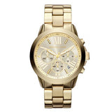 Michael Kors Bradshaw Chronograph Gold Dial Gold Steel Strap Watch For Women - MK5777 Authentic Buy Shop Now