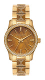 Michael Kors Runway Three Hand Brown Dial Two Tone Steel Strap Watch For Women - MK7389 Authentic Buy Shop Now
