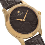 Gucci G Timeless Quartz Brown Dial Brown Leather Strap Watch for Men - YA1264035 Authentic Buy Shop Now