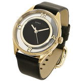 Marc Jacobs Tether Black Dial Black Leather Strap Watch for Women - MBM1376 Authentic Buy Shop Now
