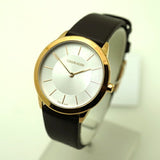 Calvin Klein Minimal White Dial Brown Leather Strap Watch for Women - K3M226G6 Authentic Buy Shop Now