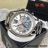 Michael Kors Bradshaw Chronograph Silver Dial Silver Steel Strap Watch For Women - MK6537 Authentic Buy Shop Now