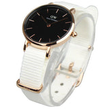 Daniel Wellington Classic Petite Dover Black Dial White NATO Strap Watch For Women - DW001000314 Authentic Buy Shop Now