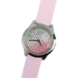 Guess Crush Crystals Silver Dial Pink Rubber Strap Watch for Women - W1223L1 Authentic Buy Shop Now
