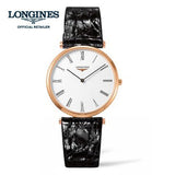 Longines La Grande Classique De Longines White Dial Black Leather Strap Watch for Women - L4.755.1.91.2 Authentic Buy Shop Now