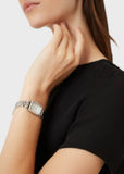 Emporio Armani Gianni T-Bar Quartz White Dial Silver Steel Strap Watch For Women - AR11405 Authentic Buy Shop Now