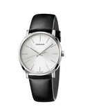 Calvin Klein Posh Silver Dial Black Leather Strap Watch for Men - K8Q311C6 Authentic Buy Shop Now