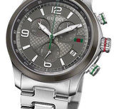 Gucci G Timeless Chronograph Grey Dial Silver Steel Strap Watch For Men - YA126238 Authentic Buy Shop Now