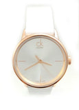 Calvin Klein Accent White Dial White Leather Strap Watch for Women - K2Y2Y6K6 Authentic Buy Shop Now