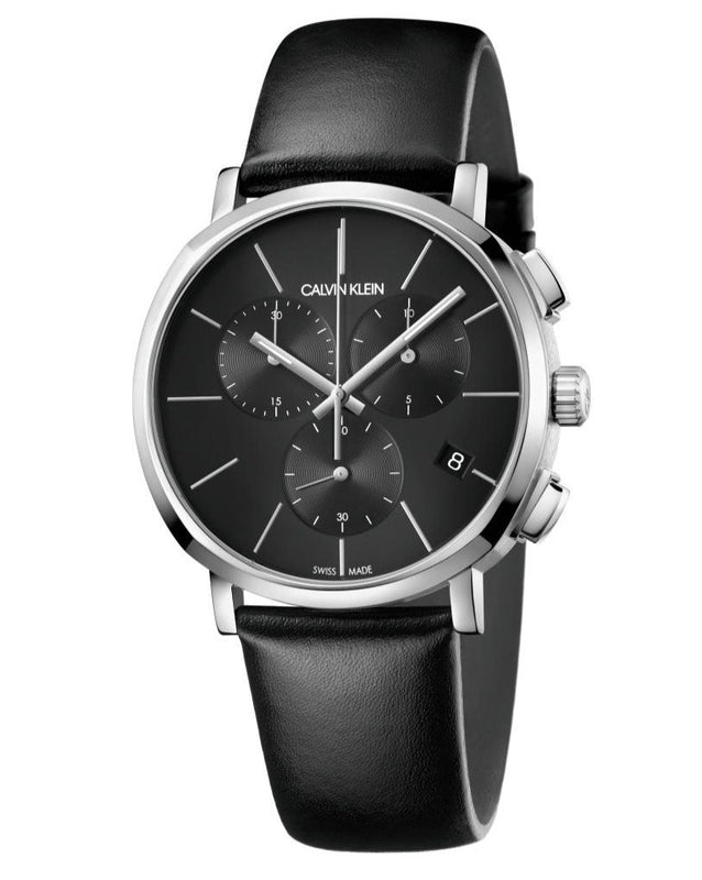 Calvin Klein Posh Black Dial Black Leather Strap Watch for Men - K8Q371C1 Authentic Buy Shop Now