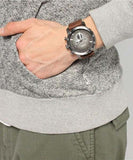 Fossil Nate Chronograph Grey Dial Brown Leather Strap Watch for Men - JR1424 Authentic Buy Shop Now