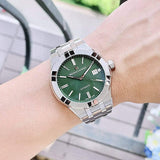 Maurice Lacroix Aikon Date Quartz Green Dial Silver Steel Strap Watch for Men - AI1108-SS002-630-1 Authentic Buy Shop Now