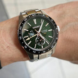 Seiko Presage Sharp Edged Series GMT Green Dial Silver Steel Strap Watch For Men - SPB219J1 Authentic Buy Shop Now