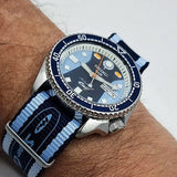 Seiko 5 Sports Honda Super Cub Limited Edition Blue Dial Two Tone NATO Strap Watch For Men - SRPK37K1 Authentic Buy Shop Now