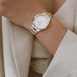 Daniel Wellington Iconic Link White Dial Two Tone Steel Strap Watch For Women - DW00100359 Authentic Buy Shop Now