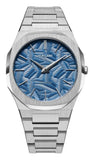 D1 Milano Ultra Thin Olympic Blue Dial Silver Steel Strap Watch for Men - D1-UTBJ35 Authentic Buy Shop Now