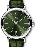 IWC Portofino Automatic Green Dial Green Leather Strap Watch for Women - IW357405 Authentic Buy Shop Now