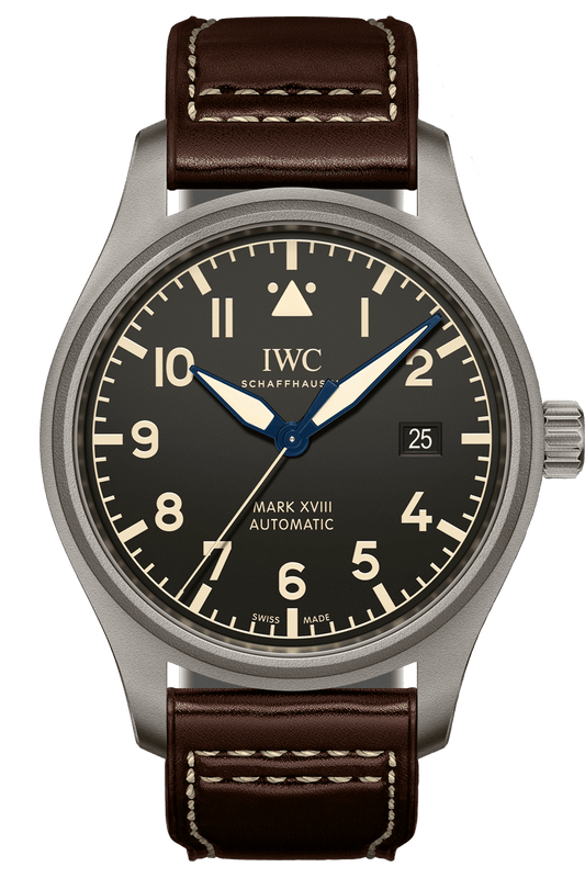 IWC Pilot's Watch Mark XVIII 40mm Black Dial Brown Leather Strap Watch for Men - IW327006 Authentic Buy Shop Now