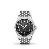 IWC Pilot’s Watch Mark XVIII Black Dial Silver Steel Strap Watch for Men - IW327015 Authentic Buy Shop Now
