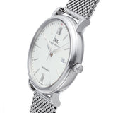 IWC Portofino Automatic White Dial Silver Mesh Bracelet Watch for Men - IW356505 Authentic Buy Shop Now