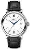 IWC Portofino Automatic '150 Years' Edition Automatic White Dial Black Leather Strap Watch for Men - IW356519 Authentic Buy Shop Now