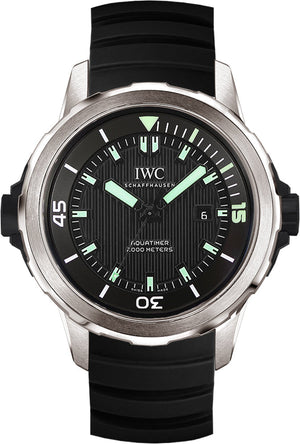 IWC Aquatimer Automatic 2000 Black Dial Black Rubber Strap Watch for Men - IW358002 Authentic Buy Shop Now