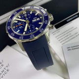 IWC Aquatimer Chronograph Blue Dial Blue Rubber Strap Watch for Men - IW376711 Authentic Buy Shop Now