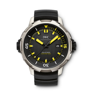 IWC Aquatimer Automatic 2000 Black Dial Black Rubber Strap Watch for Men - IW358001 Authentic Buy Shop Now