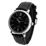 IWC Portofino Automatic Black Dial Black Leather Strap Watch for Men - IW356502 Authentic Buy Shop Now