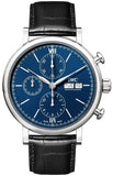 IWC Portofino Chronograph Blue Dial Black Leather Strap Watch for Men - IW391023 Authentic Buy Shop Now