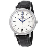 IWC Portofino Automatic '150 Years' Edition Automatic White Dial Black Leather Strap Watch for Men - IW356519 Authentic Buy Shop Now