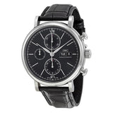 IWC Portofino Chronograph Black Dial Black Leather Strap Watch for Men - IW391008 Authentic Buy Shop Now