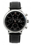 IWC Portofino Chronograph Black Dial Black Leather Strap Watch for Men - IW391008 Authentic Buy Shop Now