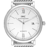 IWC Portofino Automatic White Dial Silver Mesh Bracelet Watch for Men - IW356505 Authentic Buy Shop Now