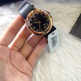 Marc Jacobs Amy Black Dial Black Leather Strap Watch for Women - MBM1225 Authentic Buy Shop Now