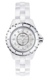 Chanel J12 Diamonds Quartz Mother of Pearl White Dial White Steel Strap Watch for Women - J12 H2570 Authentic Buy Shop Now