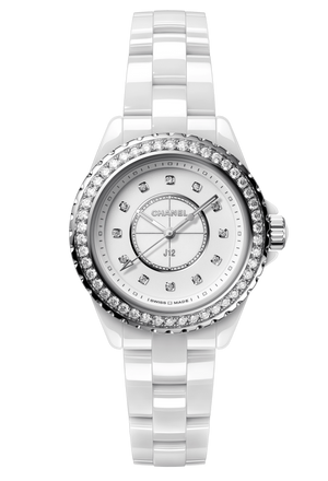 Chanel J12 Quartz Diamonds White Dial White Steel Strap Watch for Women - J12 H3110 Authentic Buy Shop Now