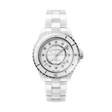 Chanel J12 Diamonds Mother of Pearl White Dial White Steel Strap Watch for Women - J12 H5704 Authentic Buy Shop Now