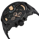 Diesel Little Daddy Chronograph Black Dial Black Leather Strap Watch For Men - DZ7291 Authentic Buy Shop Now