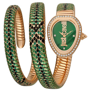Just Cavalli Glam Snake Green Dial Multicolor Steel Strap Watch for Women - JC1L163M0265 Authentic Buy Shop Now