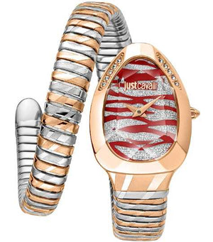 Just Cavalli Taglio Red Dial Two Tone Steel Strap Watch for Women - JC1L225M0105 Authentic Buy Shop Now