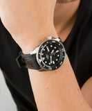 Seiko 5 Sports SKX Automatic Black Dial Black Leather Strap Watch for Men - SRPD55K2 Authentic Buy Shop Now
