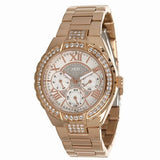 Guess Viva Diamonds White Dial Rose Gold Steel Strap Watch for Women - W0111L3 Authentic Buy Shop Now