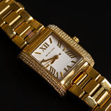 Michael Kors Emery Three-Hand Crystals Silver Dial Gold Steel Strap Watch for Women - MK4643 Authentic Buy Shop Now