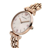 Emporio Armani T-Bar Gianni Rose Gold Dial Rose Gold Steel Strap Watch For Women - AR11059 Authentic Buy Shop Now
