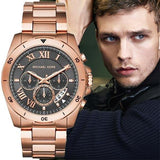 Michael Kors Brecken Chronograph Analog Black Dial Rose Gold Steel Strap Watch For Women - MK8563 Authentic Buy Shop Now