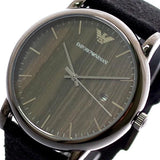 Emporio Armani Luigi Analog Brown Dial Black Leather Strap Watch For Men - AR11156 Authentic Buy Shop Now